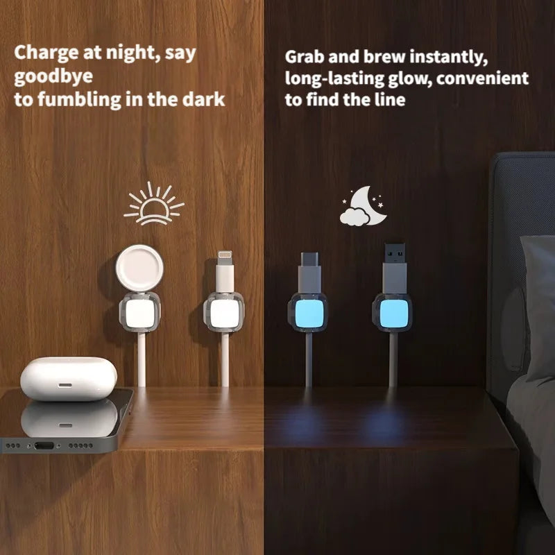 Luminous Magnetic Cable Organizer, Office Desk Data Cable Holder, Bedside Table Power Cable, Charging Cable Organizer