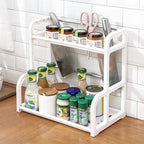 2 Layers Table Plastic Chopsticks Shelf Kitchen Bowl Rack Draining Dish Storage Household Dishes Seasoning Organizer Dish Rack