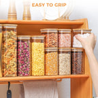 Rectangle Storage Containers Jars with Bamboo Lids, Clear Food Storage Jar, Pantry Kitchen Organizer for Pasta Flour Oats Nuts