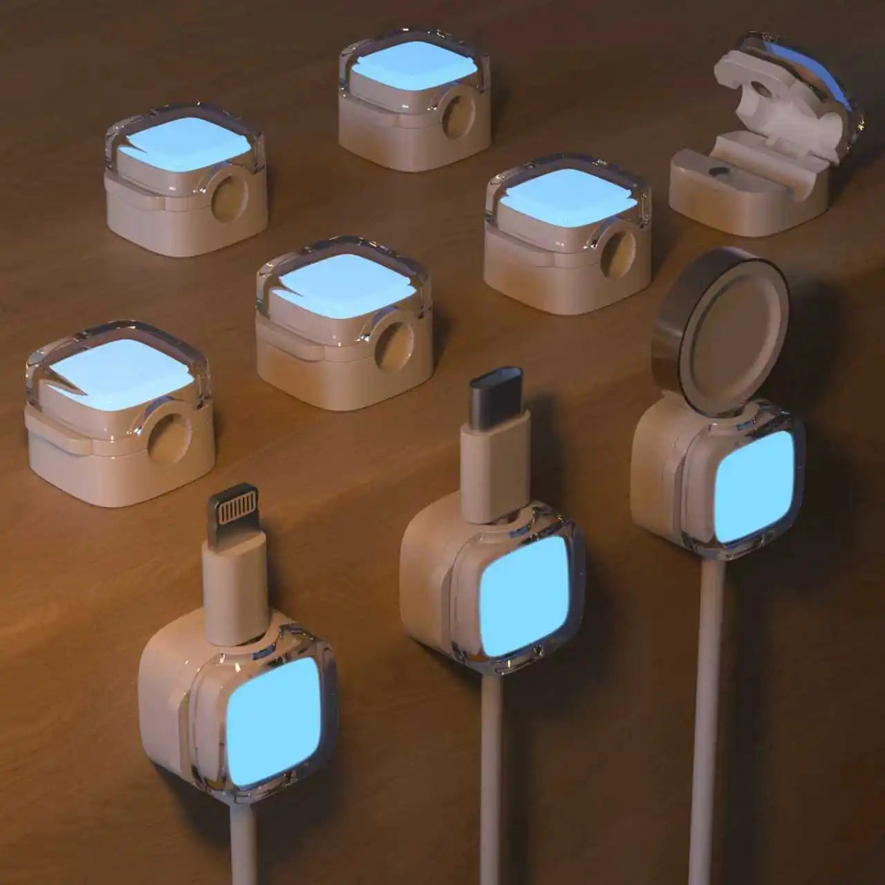 Luminous Magnetic Cable Organizer, Office Desk Data Cable Holder, Bedside Table Power Cable, Charging Cable Organizer