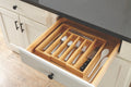 Natural Bamboo Expandable Silverware Organizer, 13.98 X 10.04-15.35 X 1.97 Inches