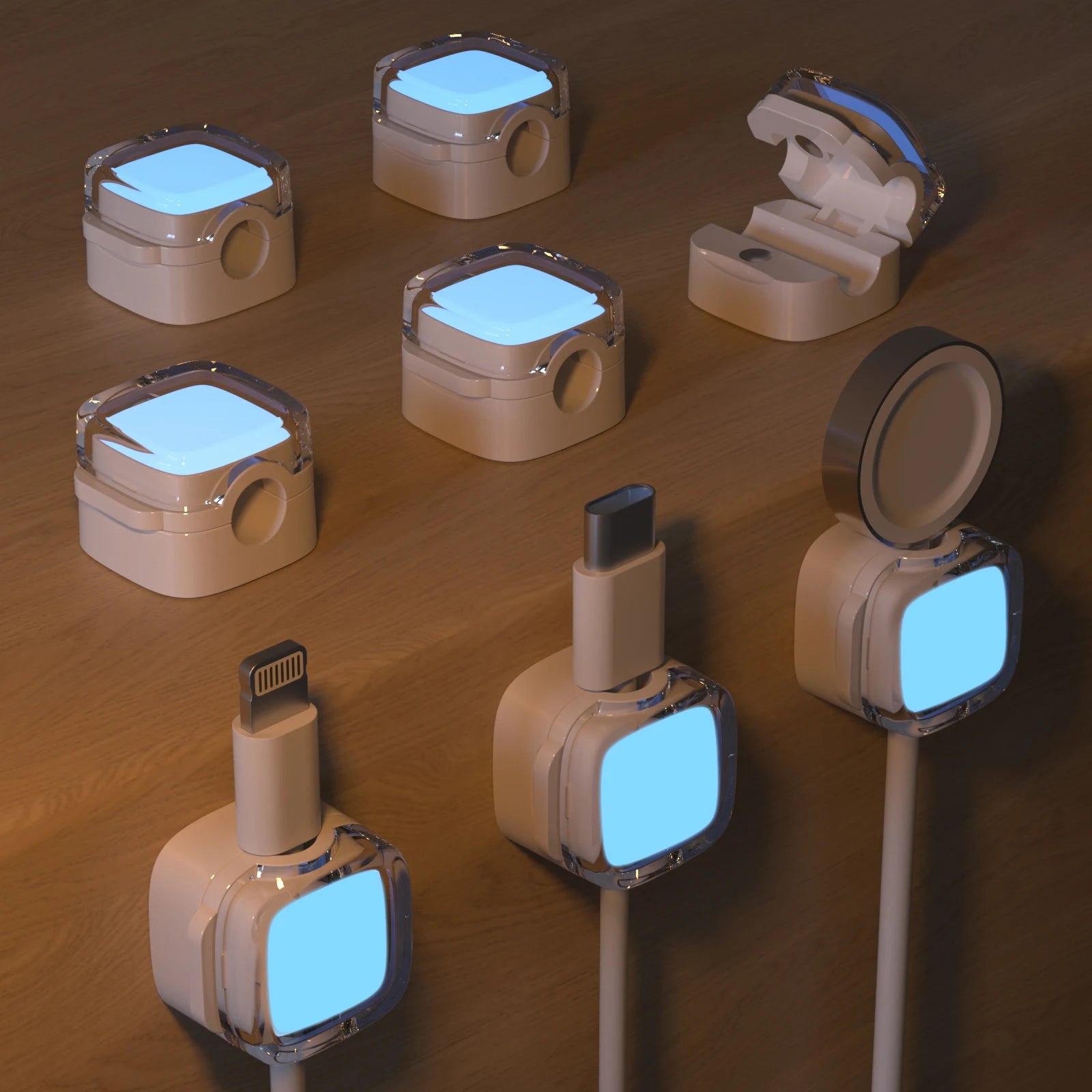Luminous Magnetic Cable Organizer, Office Desk Data Cable Holder, Bedside Table Power Cable, Charging Cable Organizer