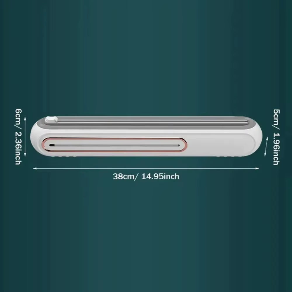 Magnetic Plastic Wrap Dispenser with Cutter, Wall Mount Refillable Aluminum Foil & Cling Film Holder for Kitchen