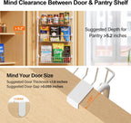 over the Door Pantry Organizer 6-Tier Hanging & Wall Mount Spice Rack, Metal behind the Door Storage Shelf,White
