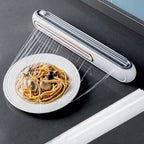 Magnetic Plastic Wrap Dispenser with Cutter, Wall Mount Refillable Aluminum Foil & Cling Film Holder for Kitchen