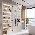 over the Door Pantry Organizer 6-Tier Hanging & Wall Mount Spice Rack, Metal behind the Door Storage Shelf,White